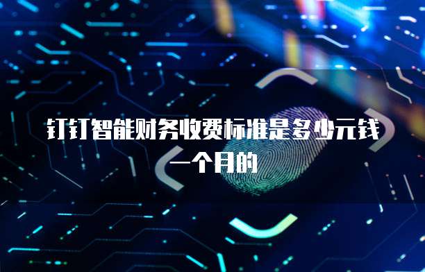 钉钉智能财务收费标准是多少元钱一个月的