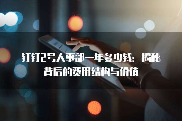 钉钉2号人事部一年多少钱：揭秘背后的费用结构与价值