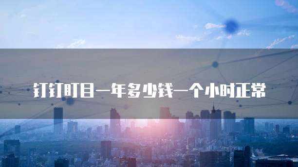 钉钉盯目一年多少钱一个小时正常