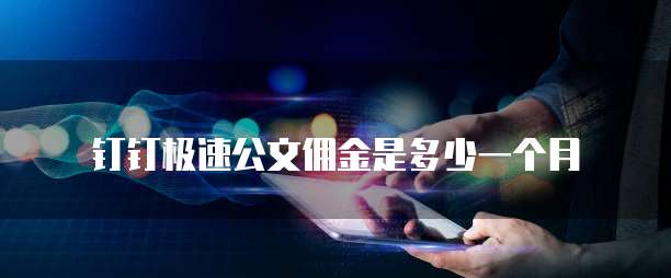 钉钉极速公文佣金是多少一个月