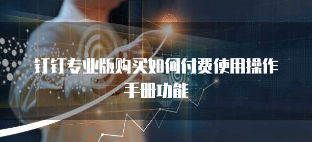 钉钉专业版购买如何付费使用操作手册功能