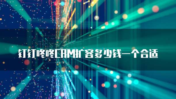 钉钉咚咚CRM扩容多少钱一个合适