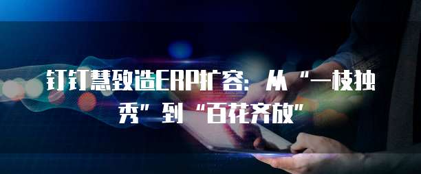 钉钉慧致造ERP扩容:从“一枝独秀”到“百花齐放”