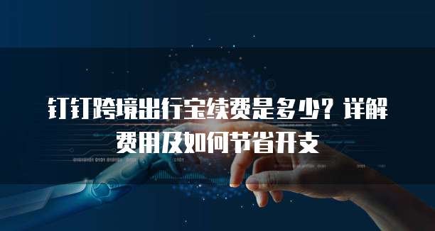 钉钉跨境出行宝续费是多少?详解费用及如何节省开支
