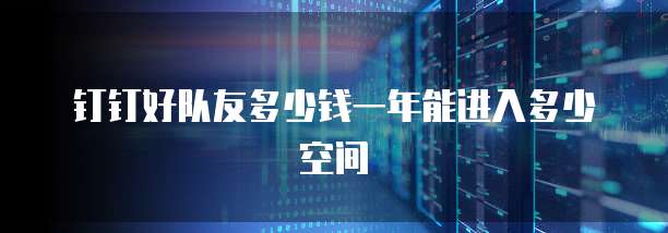 钉钉好队友多少钱一年能进入多少空间
