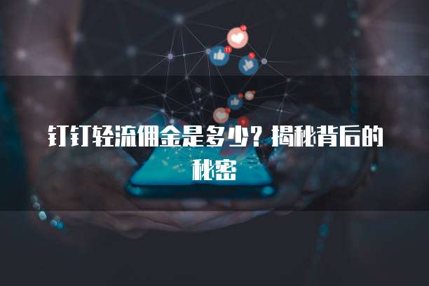 钉钉轻流佣金是多少？揭秘背后的秘密