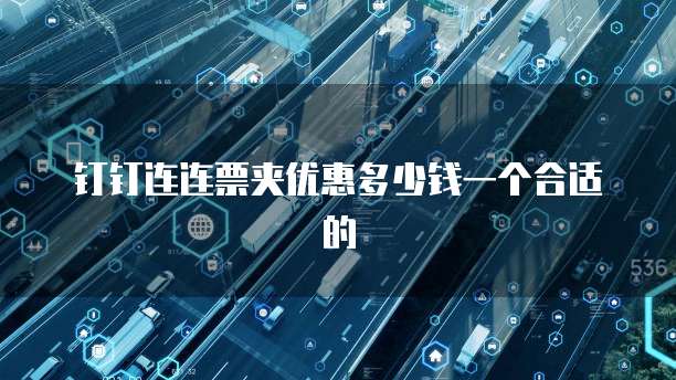 钉钉连连票夹优惠多少钱一个合适的