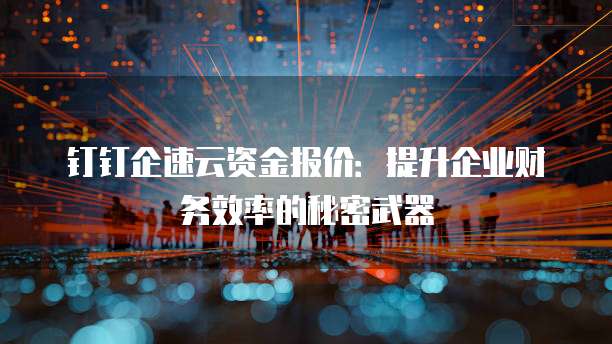 钉钉企速云资金报价:提升企业财务效率的秘密武器