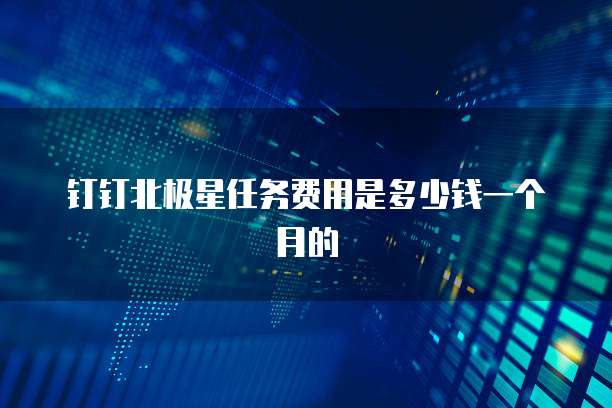 钉钉北极星任务费用是多少钱一个月的