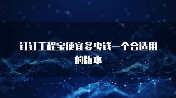 钉钉工程宝便宜多少钱一个合适用的版本