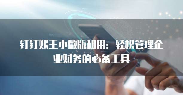 钉钉账王小微版租用:轻松管理企业财务的必备工具