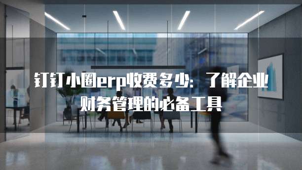 钉钉小圈erp收费多少:了解企业财务管理的必备工具