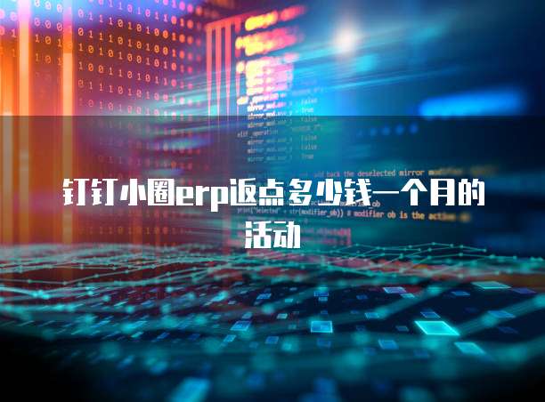 钉钉小圈ERP返点多少钱一个月的活动