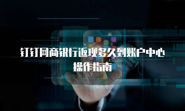 钉钉网商银行返现多久到账户中心操作指南