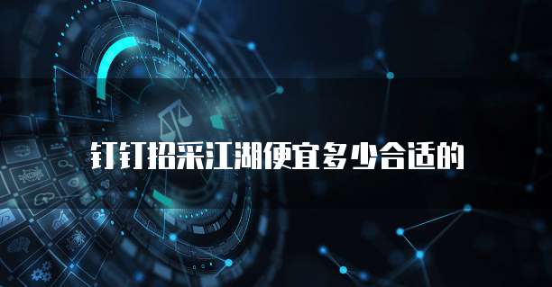 钉钉招采江湖便宜多少合适的