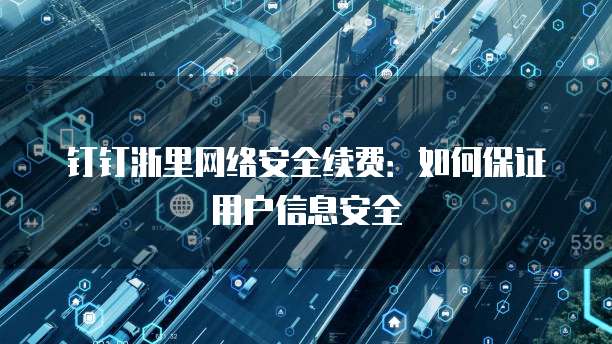 钉钉浙里网络安全续费：如何保证用户信息安全