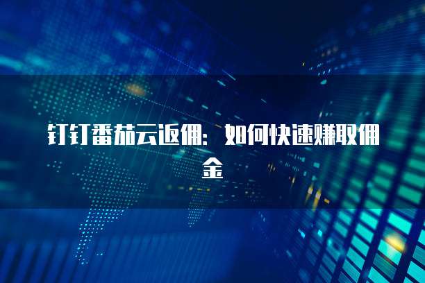 钉钉番茄云返佣:如何快速赚取佣金