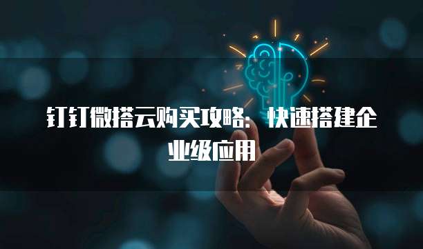 钉钉微搭云购买攻略：快速搭建企业级应用