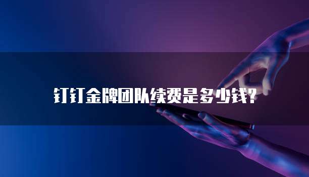 钉钉金牌团队续费是多少钱？