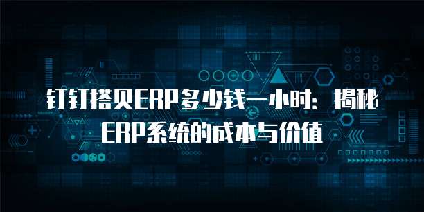 钉钉搭贝ERP多少钱一小时:揭秘ERP系统的成本与价值