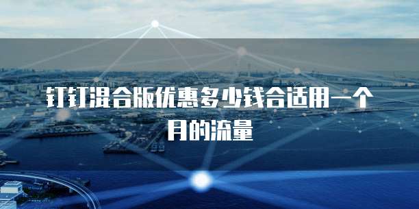 钉钉混合版优惠多少钱合适用一个月的流量