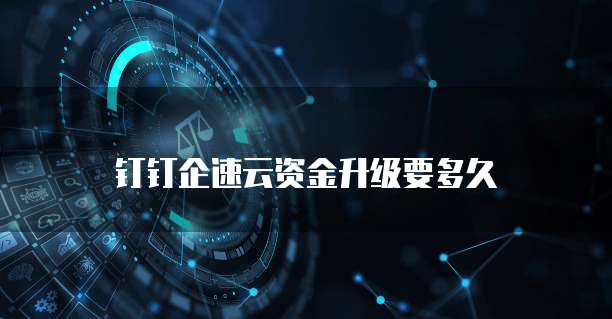 钉钉企速云资金升级要多久