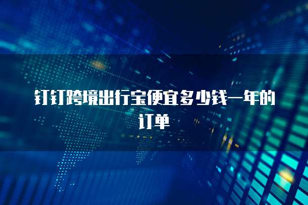 钉钉跨境出行宝便宜多少钱一年的订单