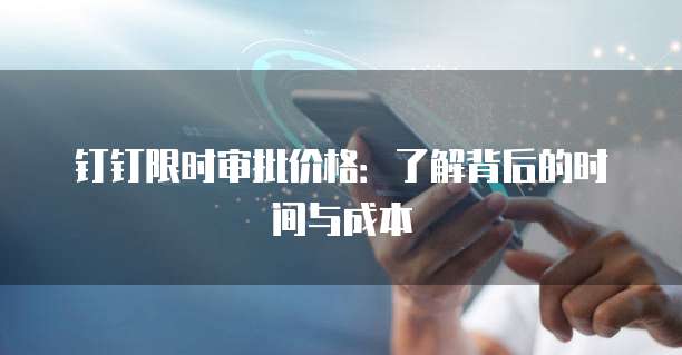 钉钉限时审批价格：了解背后的时间与成本