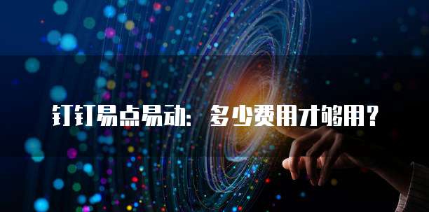 钉钉易点易动：多少费用才够用？