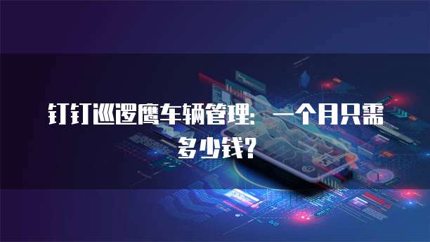 钉钉巡逻鹰车辆管理:一个月只需多少钱?