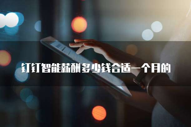 钉钉智能薪酬多少钱合适一个月的