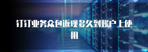 钉钉业务众包返现多久到账户上使用
