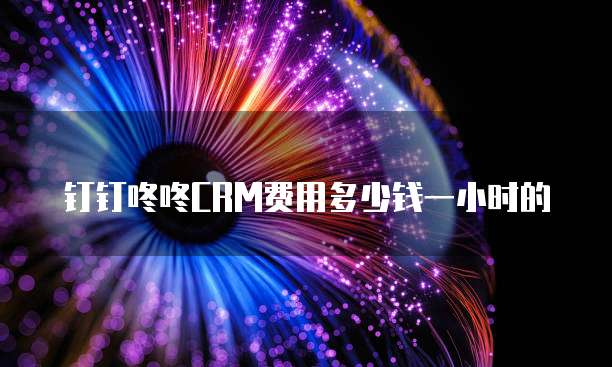 钉钉咚咚crm费用多少钱一小时的
