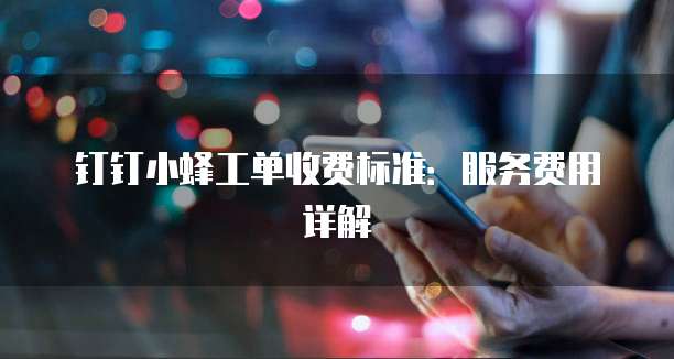 钉钉小蜂工单收费标准：服务费用详解