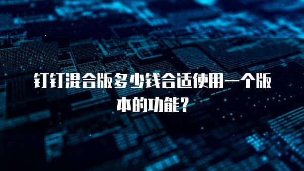 钉钉混合版多少钱合适使用一个版本的功能?