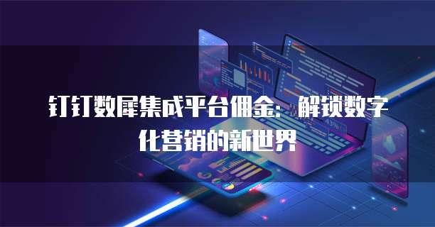 钉钉数犀集成平台佣金:解锁数字化营销的新世界