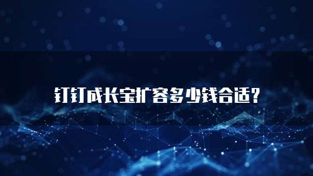 钉钉成长宝扩容多少钱合适？