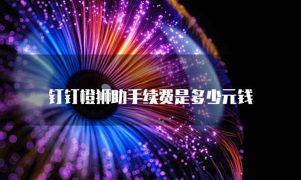 钉钉橙狮助手续费是多少元钱