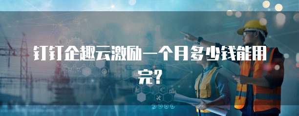 钉钉企趣云激励一个月多少钱能用完?