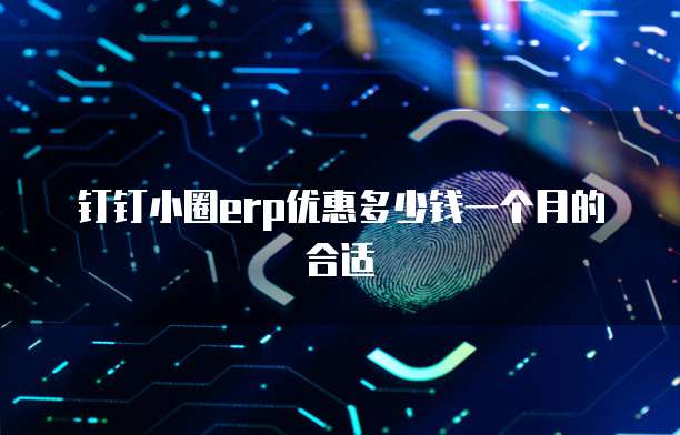 钉钉小圈erp优惠多少钱一个月的合适