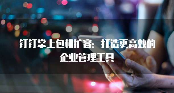钉钉掌上包机扩容:打造更高效的企业管理工具