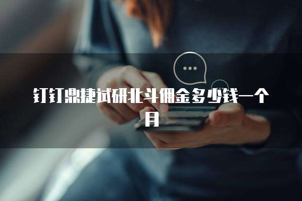 钉钉鼎捷试研北斗佣金多少钱一个月