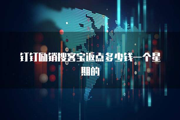 钉钉励销搜客宝返点多少钱一个星期的