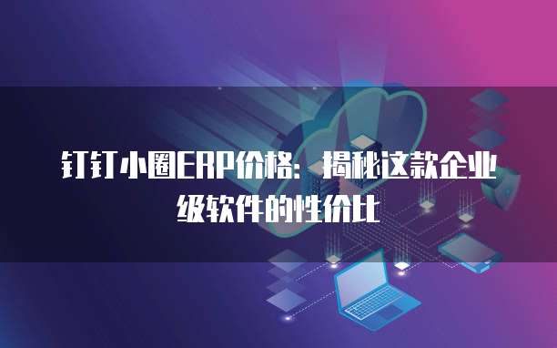 钉钉小圈ERP价格：揭秘这款企业级软件的性价比