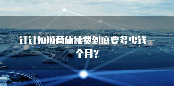 钉钉恒顺商旅续费到底要多少钱一个月？