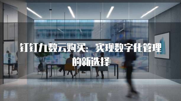 钉钉九数云购买：实现数字化管理的新选择