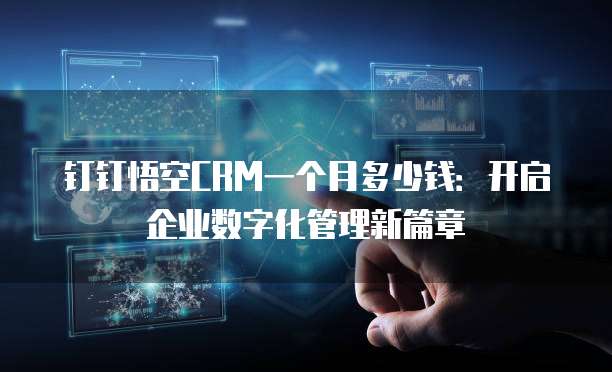 钉钉悟空CRM一个月多少钱:开启企业数字化管理新篇章