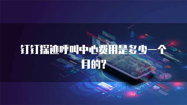 钉钉探迹呼叫中心费用是多少一个月的?