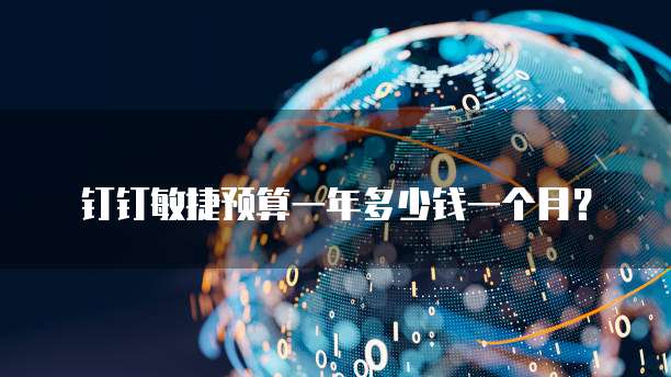 钉钉敏捷预算一年多少钱一个月?