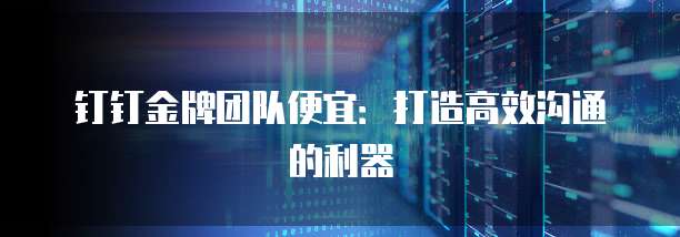 钉钉金牌团队便宜：打造高效沟通的利器